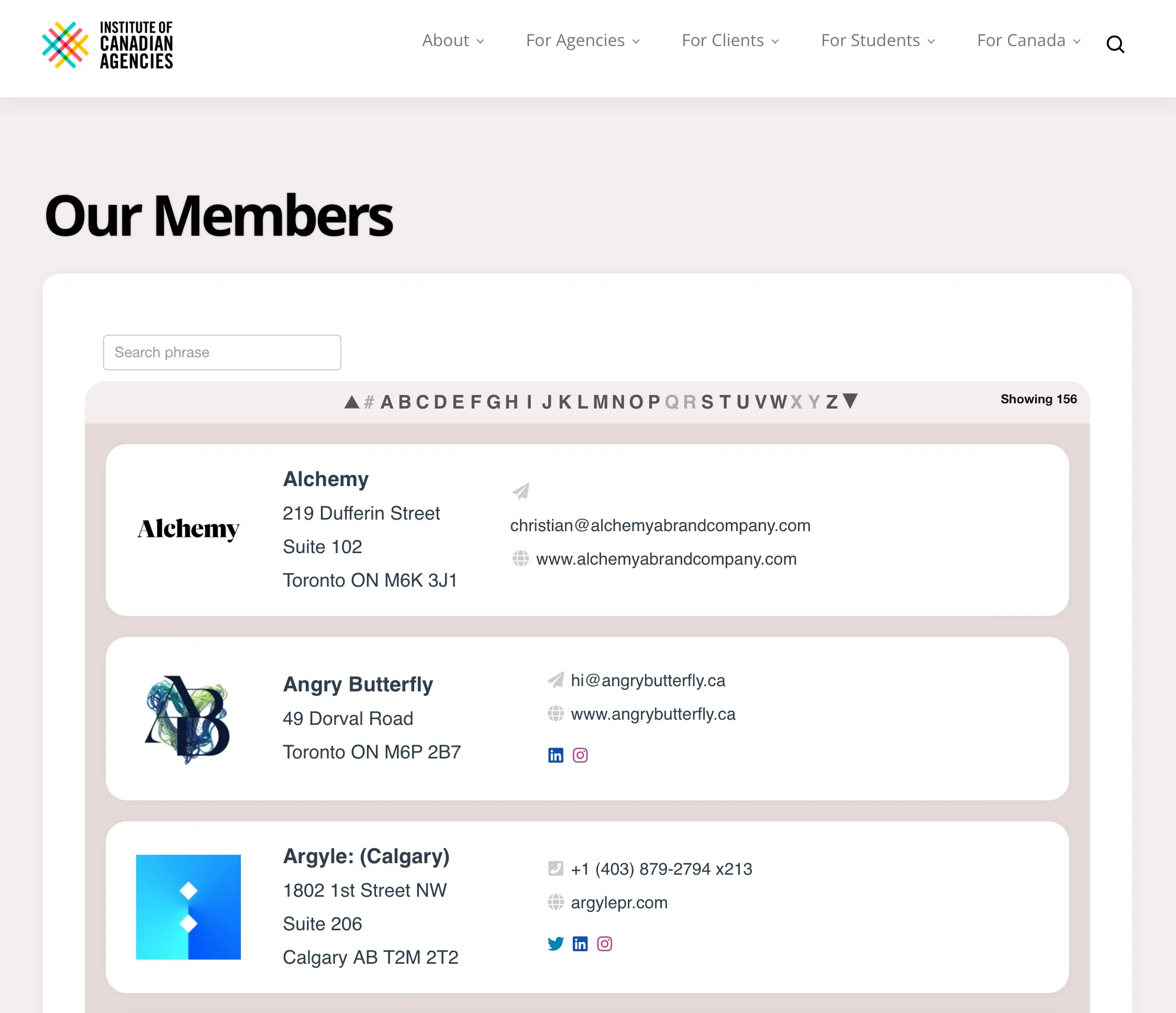 ICA Members Directory